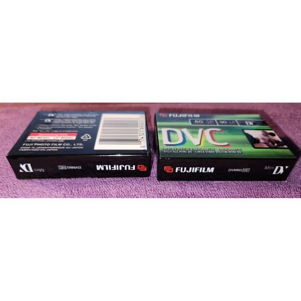 Lot of 2 Fujifilm DVC Mini DV Digital Video Cassette Tapes 60 min/90 Min LP NEW